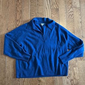 Blue J Crew cashmere collared sweater